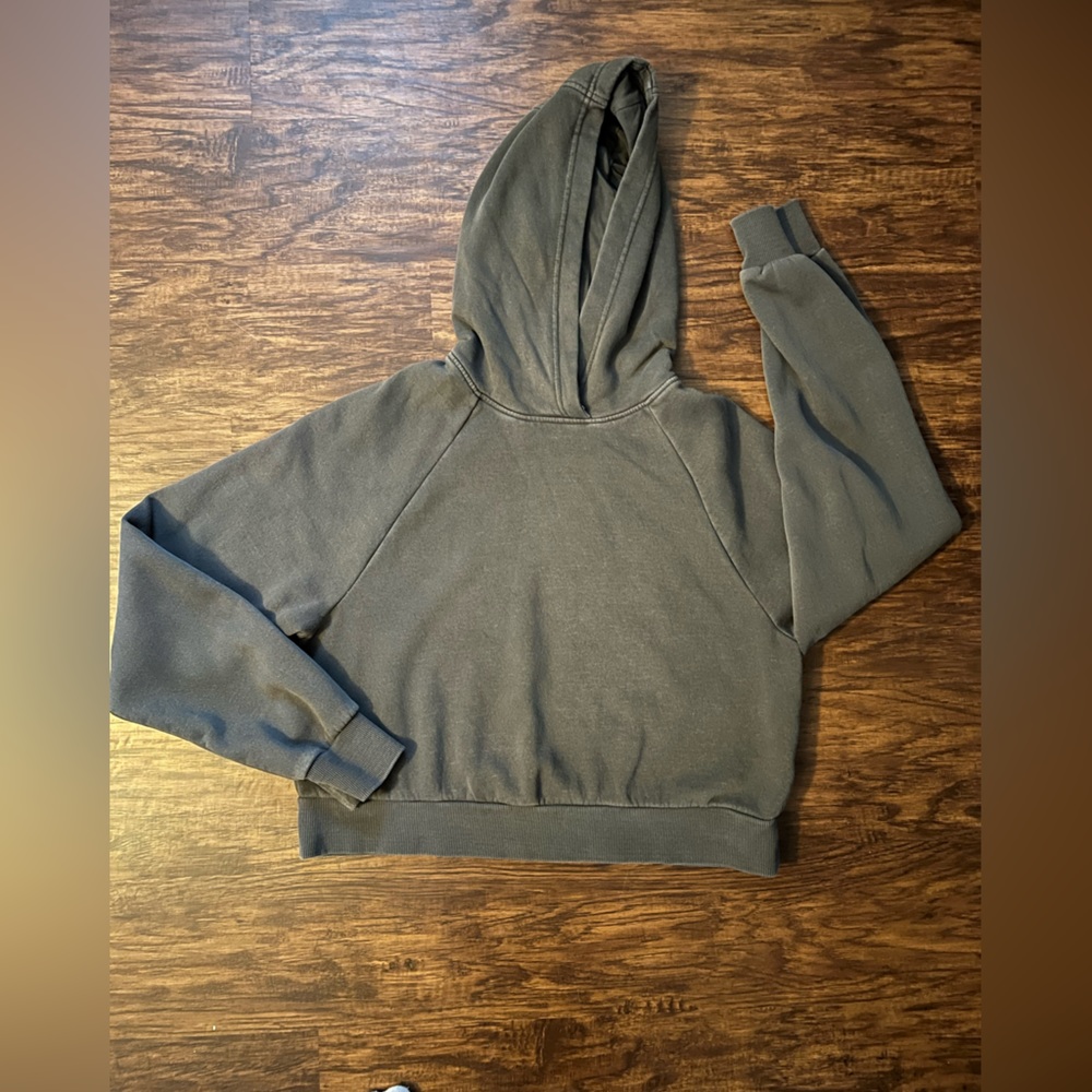 Grey Crop Hoodie